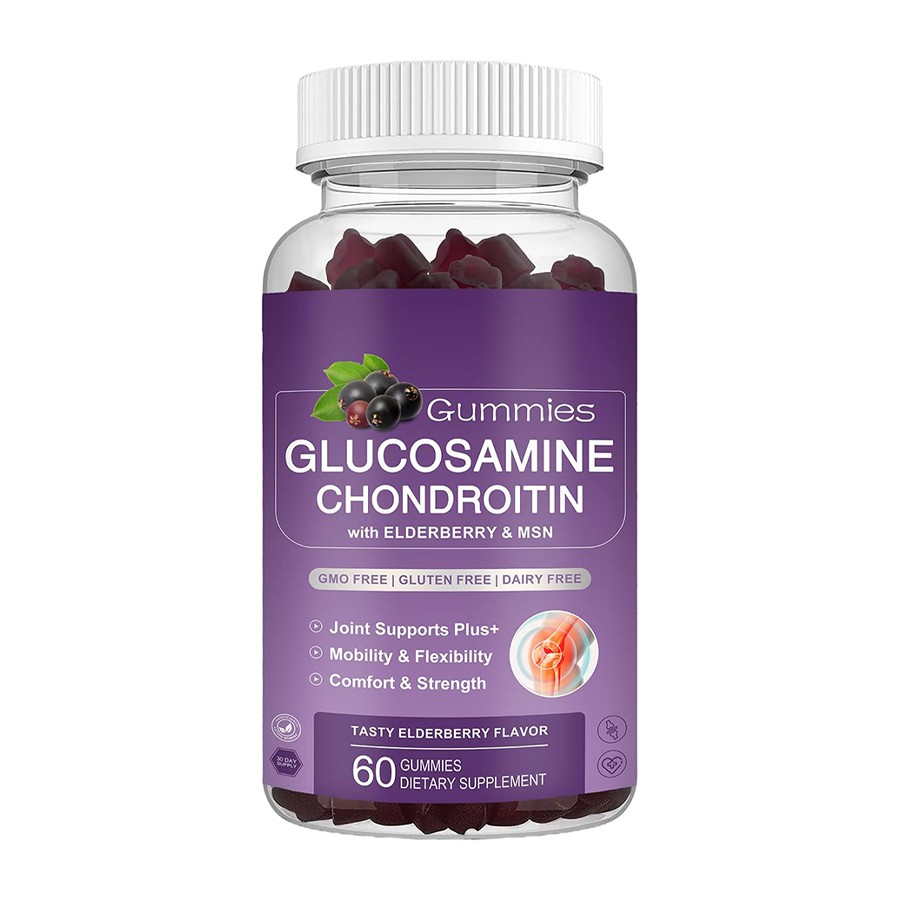 Gummies chondroitin glucosamine gyda chefnogaeth uwch ar y cyd MSM Elderberry ar gyfer ffyrdd o fyw egnïol